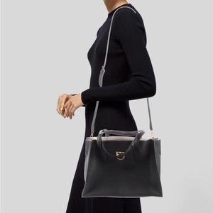 Furla Belvedere large black tote with tags and dustbag